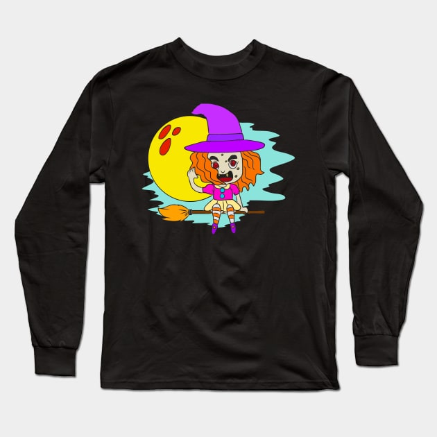 Halloween pictures on t-shirt for children witch Long Sleeve T-Shirt by KK-Royal